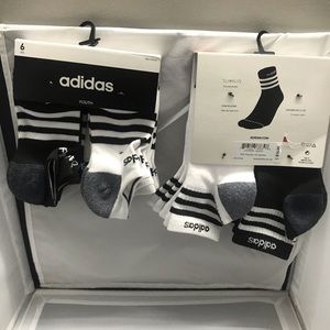 Brand New Adidas Youth Socks 2x6 pairs (12 Pairs)